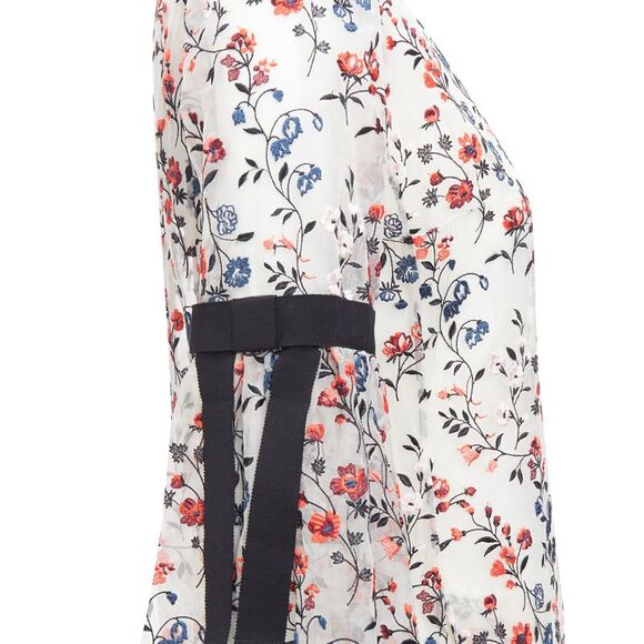 Erdem lissy silk floral embroidered pleated dress - Picture 2 of 6